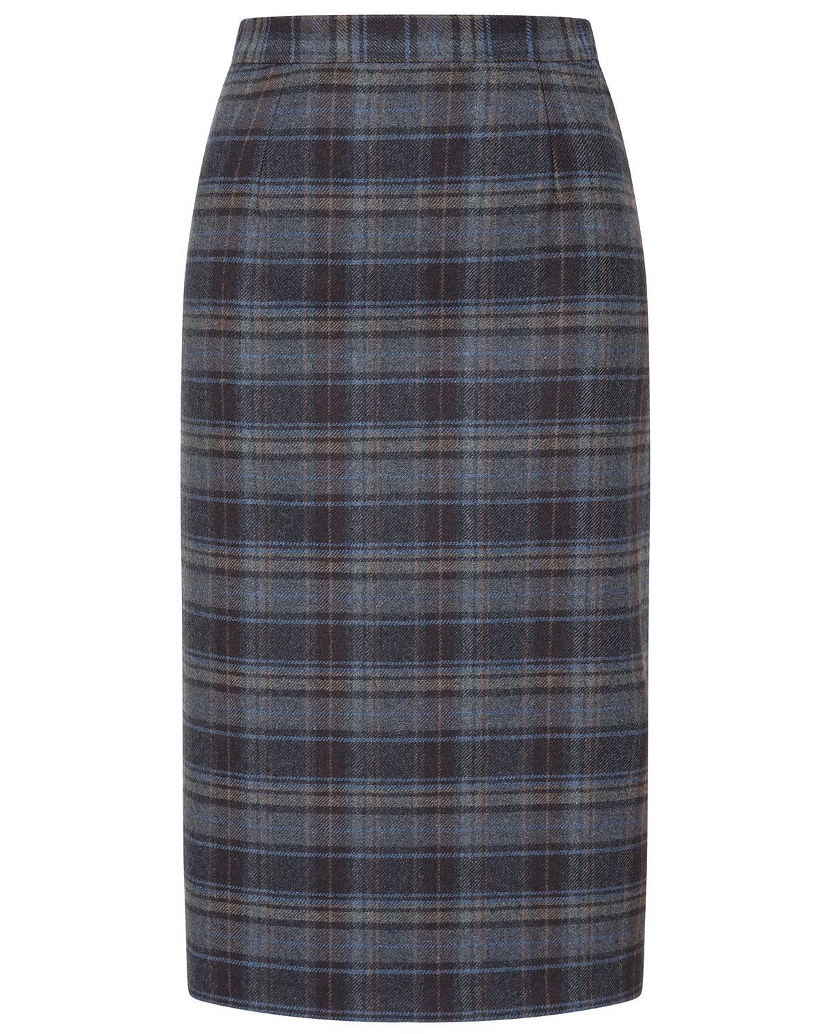 dover Wool Checked Straight Skirt Country Collection